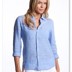 Blue Linen Button Shirt